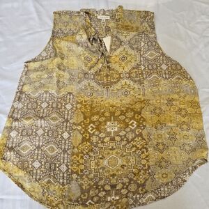 Alex & Lili Women's Size XL yellow/tan dress tank
